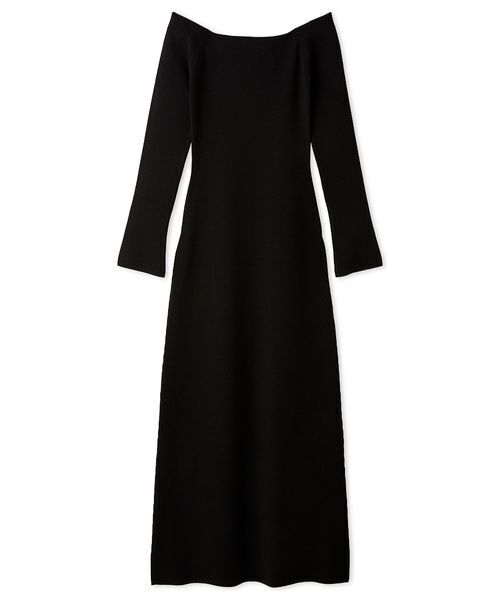 SNIDEL(スナイデル)の「オフショルIラインニットワンピース(ワンピース・レディース・ブラック/ブラウン/ピンク・1/0)」の2枚目の写真