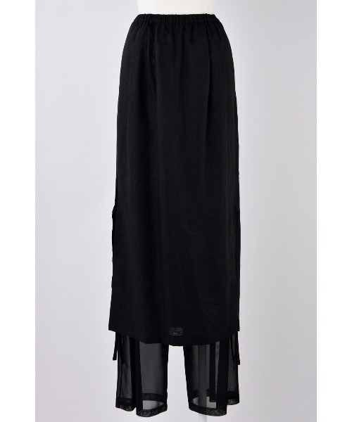 ENFOLD（エンフォルド）の「SHEER LAYERED PANTS（スラックス・レディース・ブラック/アイボリー・38/36）」の2枚目の写真