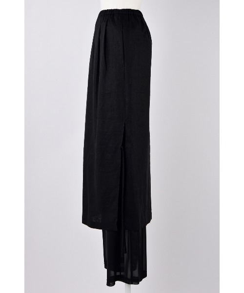 ENFOLD（エンフォルド）の「SHEER LAYERED PANTS（スラックス・レディース・ブラック/アイボリー・38/36）」の6枚目の写真