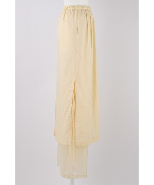ENFOLD（エンフォルド）の「SHEER LAYERED PANTS（スラックス・レディース・ブラック/アイボリー・38/36）」の5枚目の写真