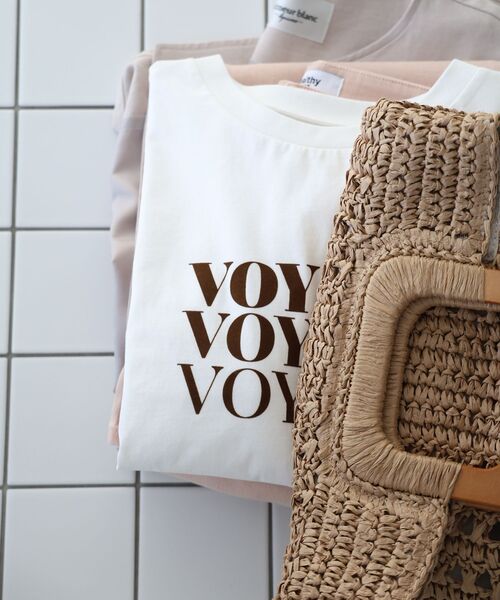 le.coeur blanc(ルクールブラン)の「VOYAGEフロッキーロゴTシャツ(Tシャツ/カットソー・レディース・ダークグレー/オフホワイト/ベージュ・38)」の19枚目の写真