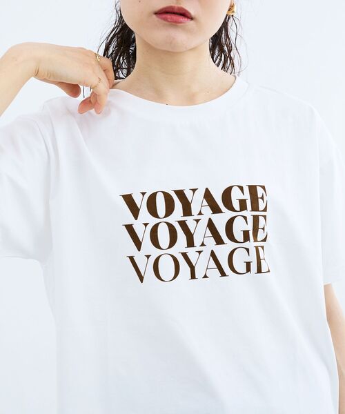 le.coeur blanc(ルクールブラン)の「VOYAGEフロッキーロゴTシャツ(Tシャツ/カットソー・レディース・ダークグレー/オフホワイト/ベージュ・38)」の22枚目の写真