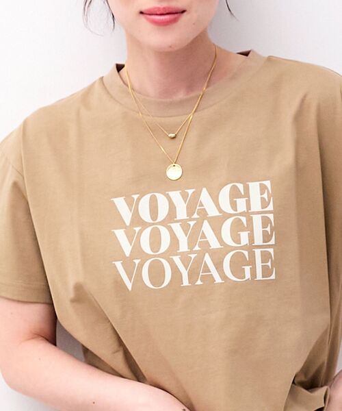 le.coeur blanc（ルクールブラン）の「VOYAGEフロッキーロゴTシャツ（Tシャツ/カットソー・レディース・ダークグレー/オフホワイト/ベージュ・38）」の10枚目の写真
