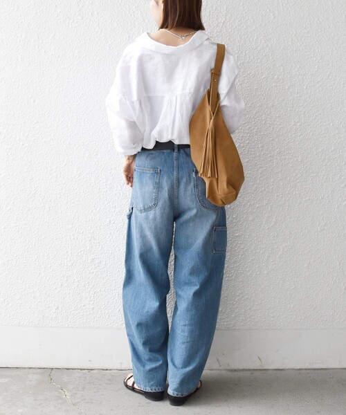 SHIPS any(シップス エニィ)の「SHIPS any:〈洗濯機可能〉リネン 刺繍 レギュラー ルーズ シャツ(シャツ/ブラウス・レディース・ピンク/ブラウン/ホワイト/イエロー・ONE SIZE)」の15枚目の写真