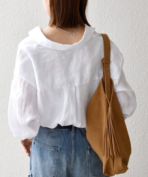 SHIPS any(シップス エニィ)の「SHIPS any:〈洗濯機可能〉リネン 刺繍 レギュラー ルーズ シャツ(シャツ/ブラウス・レディース・ピンク/ブラウン/ホワイト/イエロー・ONE SIZE)」の17枚目の写真