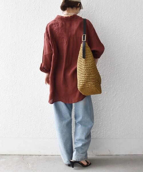 SHIPS any(シップス エニィ)の「SHIPS any:〈洗濯機可能〉リネン 刺繍 レギュラー ルーズ シャツ(シャツ/ブラウス・レディース・ピンク/ブラウン/ホワイト/イエロー・ONE SIZE)」の20枚目の写真