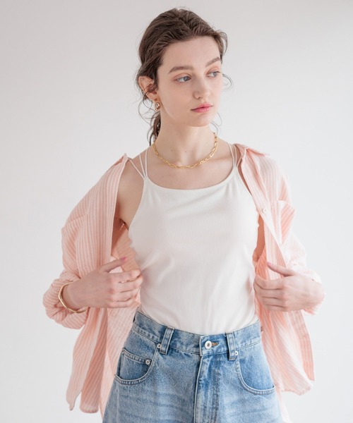bijorie（ビジュリィ）の「【bijorie】[5つの機能付き]カップ付きバッククロスキャミ／NEW BASIC（インナーウェア/肌着・レディース・ホワイト/ダークブラウン/ブラック・MEDIUM/LARGE/LG）」の10枚目の写真
