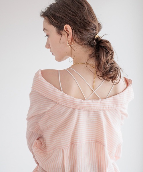 bijorie（ビジュリィ）の「【bijorie】[5つの機能付き]カップ付きバッククロスキャミ／NEW BASIC（インナーウェア/肌着・レディース・ホワイト/ダークブラウン/ブラック・MEDIUM/LARGE/LG）」の12枚目の写真