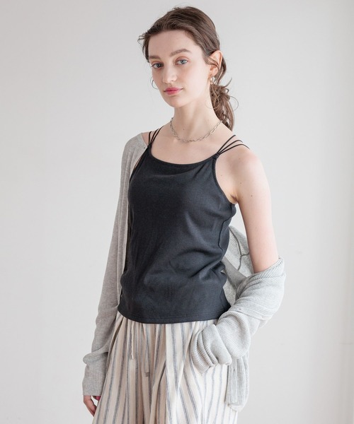 bijorie（ビジュリィ）の「【bijorie】[5つの機能付き]カップ付きバッククロスキャミ／NEW BASIC（インナーウェア/肌着・レディース・ホワイト/ダークブラウン/ブラック・MEDIUM/LARGE/LG）」の15枚目の写真