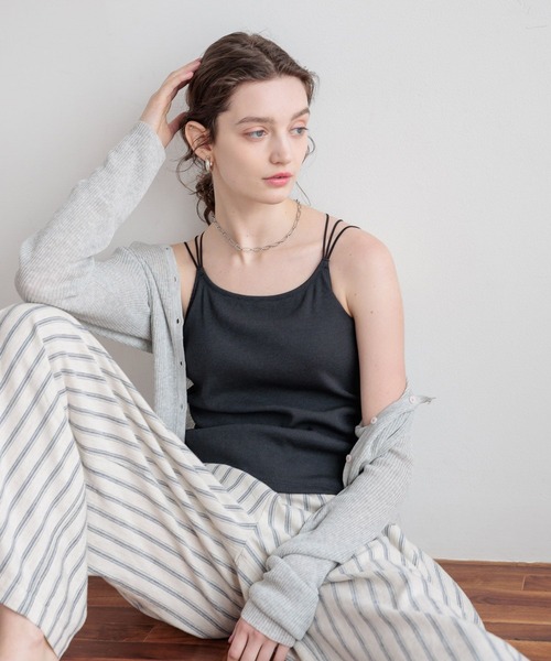 bijorie（ビジュリィ）の「【bijorie】[5つの機能付き]カップ付きバッククロスキャミ／NEW BASIC（インナーウェア/肌着・レディース・ホワイト/ダークブラウン/ブラック・MEDIUM/LARGE/LG）」の17枚目の写真
