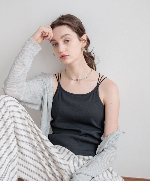 bijorie（ビジュリィ）の「【bijorie】[5つの機能付き]カップ付きバッククロスキャミ／NEW BASIC（インナーウェア/肌着・レディース・ホワイト/ダークブラウン/ブラック・MEDIUM/LARGE/LG）」の18枚目の写真