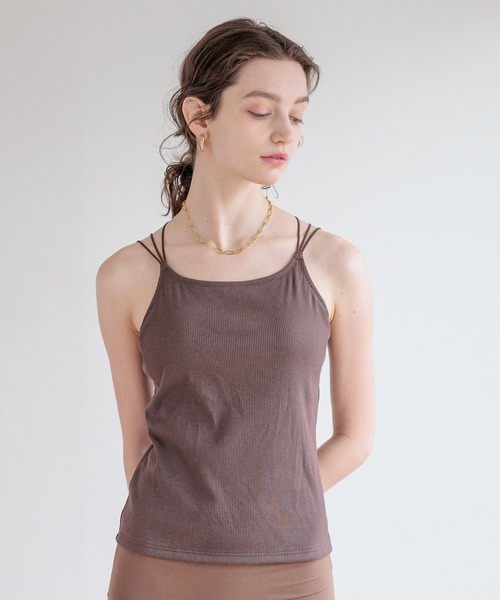 bijorie（ビジュリィ）の「【bijorie】[5つの機能付き]カップ付きバッククロスキャミ／NEW BASIC（インナーウェア/肌着・レディース・ホワイト/ダークブラウン/ブラック・MEDIUM/LARGE/LG）」の20枚目の写真