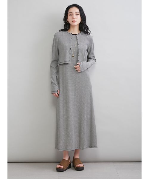 Mila Owen(ミラオーウェン)の「【UVカット】テレコアメスリワンピース(ワンピース・レディース・その他/オリーブ/ブラック/グレー/ブラウン・1/0)」の15枚目の写真