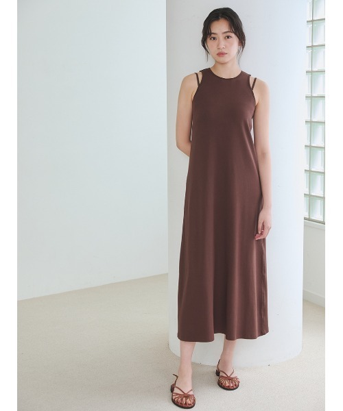 Mila Owen(ミラオーウェン)の「【UVカット】テレコアメスリワンピース(ワンピース・レディース・その他/オリーブ/ブラック/グレー/ブラウン・1/0)」の22枚目の写真
