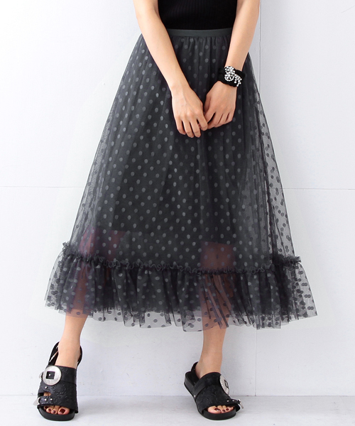 Ray BEAMS（レイビームス）の「◇【ラブリ着用】Ray BEAMS / DOT チュール シアー スカート（スカート・レディース・シルバー/ネイビー・ONE SIZE）」の20枚目の写真