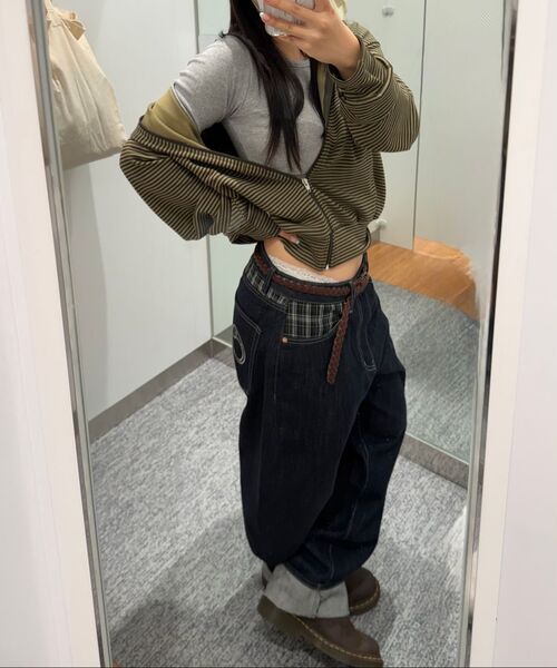PARAKEET(パラキート)の「プレイドコンビロゴデニム(インディゴ)(デニムパンツ・レディース・ネイビー・MEDIUM/SMALL)」の8枚目の写真