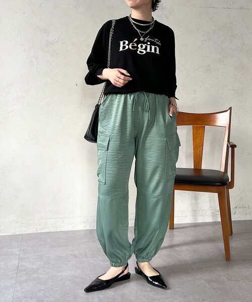 un dix cors(アンディコール)の「ヴィンテージサテンカーゴパンツ(その他パンツ・レディース・チャコールグレー/グレイッシュベージュ/ミント・FREE)」の7枚目の写真