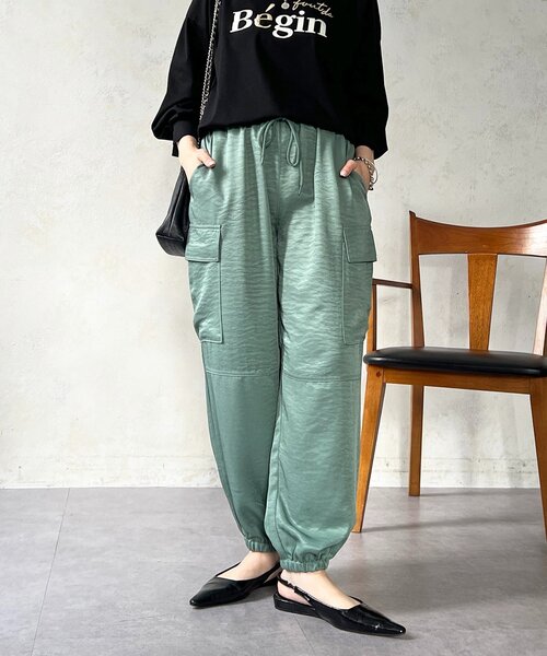 un dix cors(アンディコール)の「ヴィンテージサテンカーゴパンツ(その他パンツ・レディース・チャコールグレー/グレイッシュベージュ/ミント・FREE)」の11枚目の写真