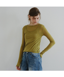 EAU CLAIR（オークレール）の「セージテンセルレイヤードTシャツSET（ルームウェア/パジャマ）」