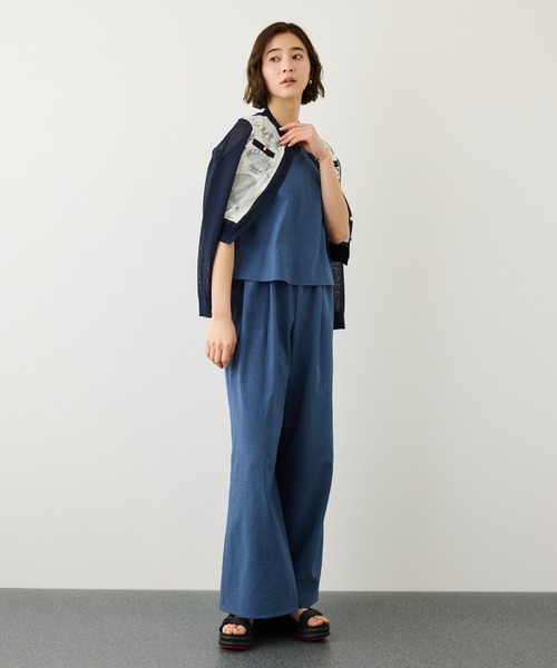 ROPE'（ロペ）の「ヴィンテージスカーフプリントカーディガン/セットアップ対応・イージーケア（カーディガン/ボレロ・レディース・オフホワイト/ブルー系その他・FREE）」の10枚目の写真