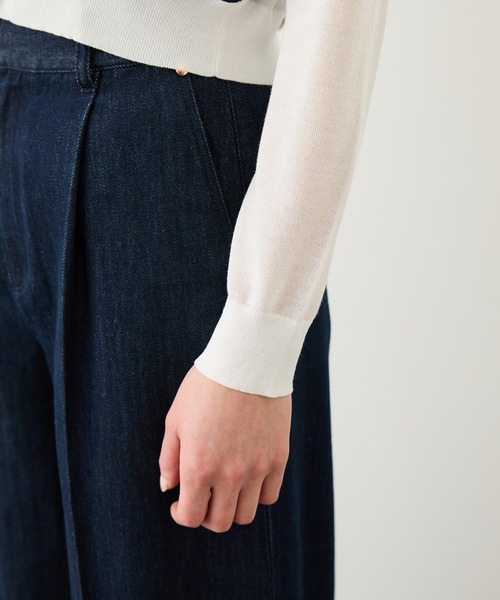 ROPE'（ロペ）の「ヴィンテージスカーフプリントカーディガン/セットアップ対応・イージーケア（カーディガン/ボレロ・レディース・オフホワイト/ブルー系その他・FREE）」の16枚目の写真