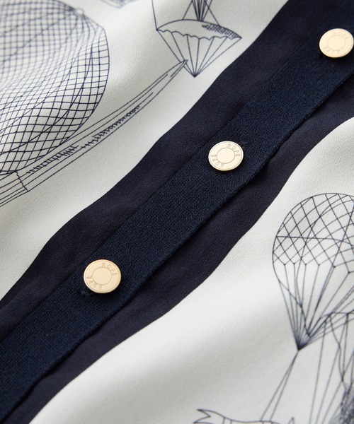 ROPE'（ロペ）の「ヴィンテージスカーフプリントカーディガン/セットアップ対応・イージーケア（カーディガン/ボレロ・レディース・オフホワイト/ブルー系その他・FREE）」の19枚目の写真