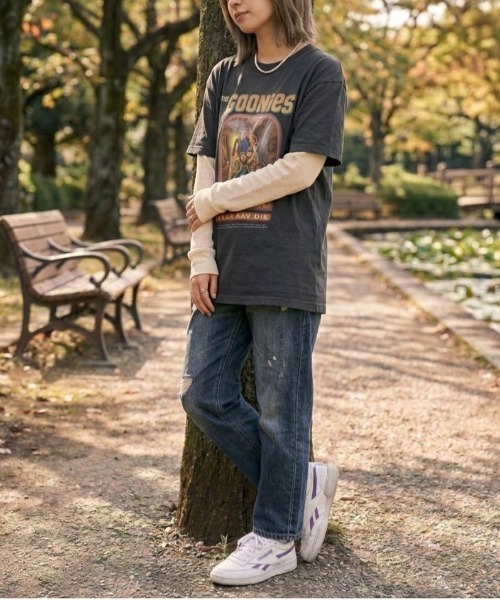 ALWAYS GOOD TIME（オルウェイズグッドタイム）の「【GOONIES/グーニーズ】ＵＳＤヴィンテージ加工プリント半袖Ｔシャツ/Movie Tee（Tシャツ/カットソー・メンズ・ブラック系その他/スミクロ/アイボリー/ホワイト系その他・L/M/LL）」の5枚目の写真