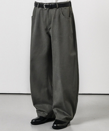 WHOLOVESART（フーラブズアート）の「カーブドワイドコットンデニムパンツチャコールグレー（デニムパンツ）」