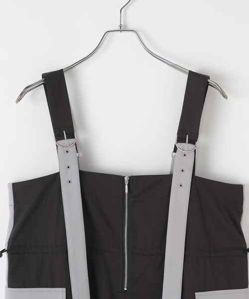 LEPSIM（レプシィム）の「異素材ジャンパースカート　653957（ジャンパースカート・レディース・グレー/カーキ/ブラック・FREE）」の6枚目の写真