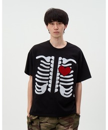 DISCOVERED | BRUSH BONE&HEART TEE(Tシャツ/カットソー)