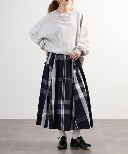 Anna Nicola（アンナニコラ）の「Anna Nicola チェックフレアスカート（スカート・レディース・ブラック/ネイビー・38）」の8枚目の写真