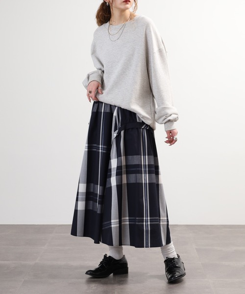 Anna Nicola（アンナニコラ）の「Anna Nicola チェックフレアスカート（スカート・レディース・ブラック/ネイビー・38）」の9枚目の写真