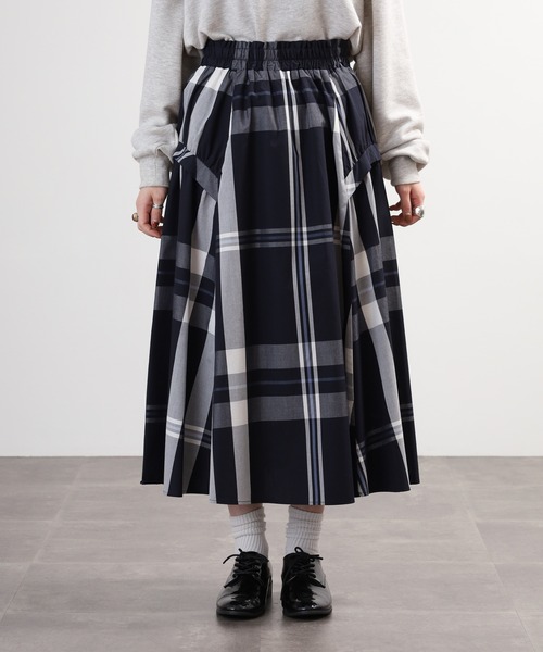 Anna Nicola（アンナニコラ）の「Anna Nicola チェックフレアスカート（スカート・レディース・ブラック/ネイビー・38）」の17枚目の写真