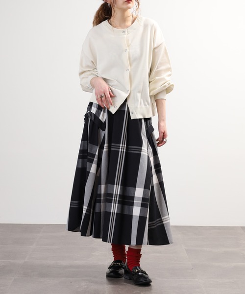 Anna Nicola（アンナニコラ）の「Anna Nicola チェックフレアスカート（スカート・レディース・ブラック/ネイビー・38）」の15枚目の写真