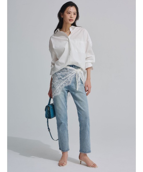 anuans（アニュアンス）の「【0サイズあり】Slim straight denim（デニムパンツ・レディース・ブラック/ライトブルー/ベージュ/インディゴブルー・X-SMALL/SMALL/MEDIUM）」の6枚目の写真