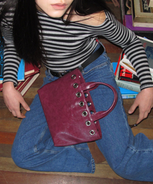 FILLINTHEBLANK（フィルインザブランク）の「Sunday Tote Bag (eyelet wide)(plum)（トートバッグ）」