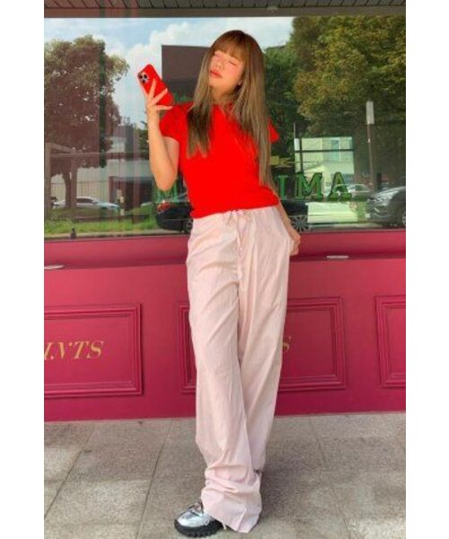 PARTIMENTO WOMEN（パルティメントウィメン）の「PWC ベイビーTシャツ_10カラー（Tシャツ/カットソー・レディース・レッド/ピンク/グリーン系その他/イエロー系その他・LARGE/SMALL）」の6枚目の写真