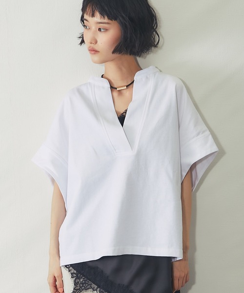 ANOTHER S（アナザーエス）の「接触冷感Tシャツ（Tシャツ/カットソー・レディース・ホワイト/ブラック/グレイッシュベージュ/ミント・M）」の2枚目の写真