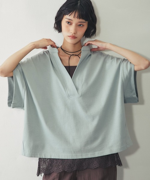 ANOTHER S（アナザーエス）の「接触冷感Tシャツ（Tシャツ/カットソー・レディース・ホワイト/ブラック/グレイッシュベージュ/ミント・M）」の4枚目の写真