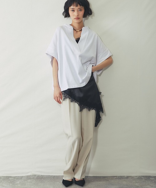 ANOTHER S（アナザーエス）の「接触冷感Tシャツ（Tシャツ/カットソー・レディース・ホワイト/ブラック/グレイッシュベージュ/ミント・M）」の10枚目の写真