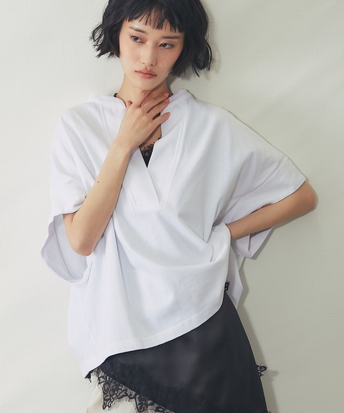 ANOTHER S（アナザーエス）の「接触冷感Tシャツ（Tシャツ/カットソー・レディース・ホワイト/ブラック/グレイッシュベージュ/ミント・M）」の9枚目の写真