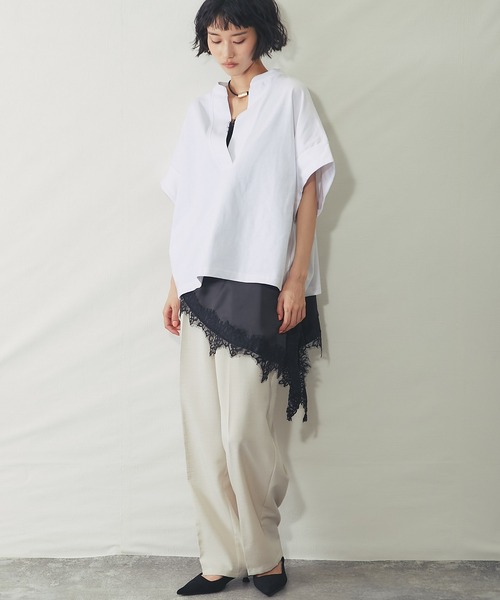 ANOTHER S（アナザーエス）の「接触冷感Tシャツ（Tシャツ/カットソー・レディース・ホワイト/ブラック/グレイッシュベージュ/ミント・M）」の7枚目の写真