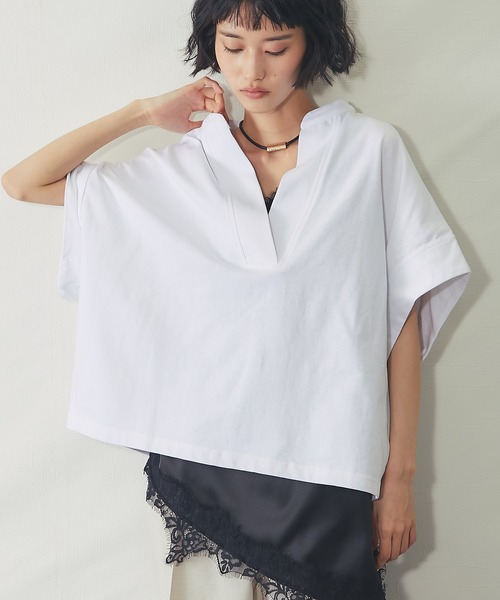 ANOTHER S（アナザーエス）の「接触冷感Tシャツ（Tシャツ/カットソー・レディース・ホワイト/ブラック/グレイッシュベージュ/ミント・M）」の5枚目の写真