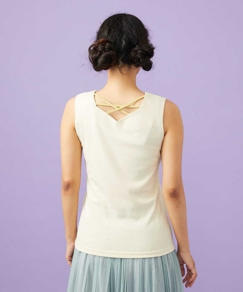Jocomomola（ホコモモラ）の「【2WAY】フラワー刺繍シフォンタンクトップ（Tシャツ/カットソー・レディース・ブラック/アイボリー/ピンク・40）」の14枚目の写真
