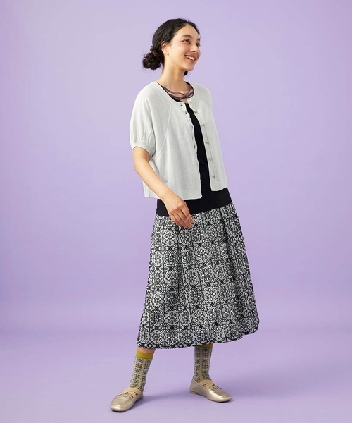 Jocomomola（ホコモモラ）の「【2WAY】フラワー刺繍シフォンタンクトップ（Tシャツ/カットソー・レディース・ブラック/アイボリー/ピンク・40）」の22枚目の写真