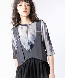 プリントメロー切替Tシャツ