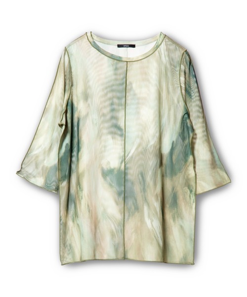 OSMOSIS(オズモーシス)の「プリントメロー切替Tシャツ(Tシャツ/カットソー・レディース・グリーン/ブラウン/ブラック・ONE SIZE)」の11枚目の写真