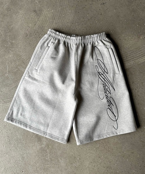 B.R.U(ブル)の「Y2Kカリグラフ刺繍ハーフパンツ(スウェットパンツ・メンズ・その他/ブラック/グレー・LARGE/MEDIUM)」の7枚目の写真