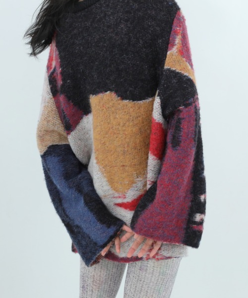 bedsidedrama（ベットサイドドラマ）の「BEDSIDEDRAMA/ベッドサイドドラマ/Dim Dream Knit Sweater（ニット/セーター・レディース・ブラック/ホワイト・1）」の7枚目の写真