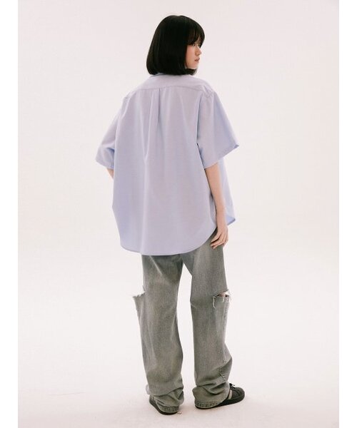 YALE（イェール）の「[ONEMILE WEAR] BIG OXFORD SMALL ARCH SS SHIRT PURPLE（シャツ/ブラウス・レディース・その他・LARGE/MEDIUM/X-LARGE）」の10枚目の写真